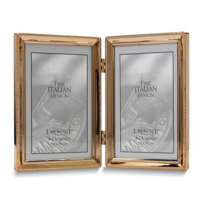 Gold-tone Beaded 4x6 Double Photo Frame GM25448, MPN: GM25448, 751148078962