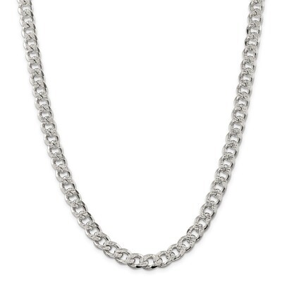 20 Inch 9.15mm Pave Curb Chain Sterling Silver QCF250-20, MPN: QCF250-20, 883957750569