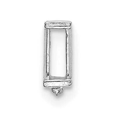 Straight Baguette with Airline 1.75 x 1.5mm Setting 14k White Gold WG197, MPN: WG197,