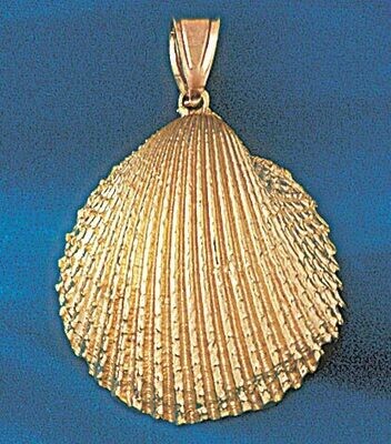 Dazzlers Jewelry Seashell Shell Pendant Necklace Charm Bracelet in Yellow, White or Rose Gold 248, …