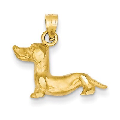 Dachshund Pendant 14k Gold Diamond-cut K3428, MPN: K3428, 886774100128