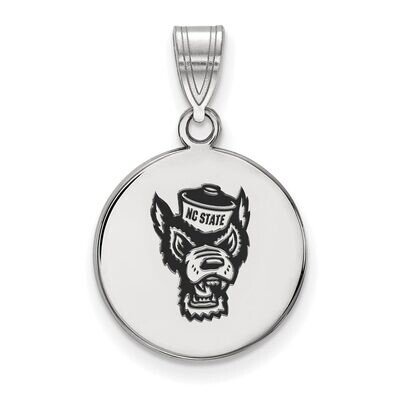 North Carolina State University Medium Enamel Disc Pendant Sterling Silver SS073NCS, MPN: SS073NCS,…