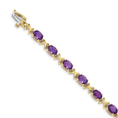 7x5mm Oval Amethyst bracelet 14k Gold BM4499-AM-Y, MPN: BM4499-AM-Y, 883957078588