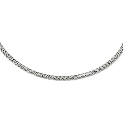 Leslie&#39;s Flat Diamond-cut Spiga Necklace 18 Inch Sterling Silver HB-QLF858-18, MPN: QLF858-18, 1911…