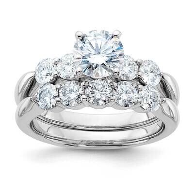 2 1/2ct. D E F Pure Light Moissanite Ring Set 14k White Gold SM15745-C100SETMP, MPN: SM15745-C100SE…