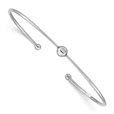 Polished Slip On Cuff Bangle Sterling Silver Rhodium-plated QB1274, MPN: QB1274, 886774115665