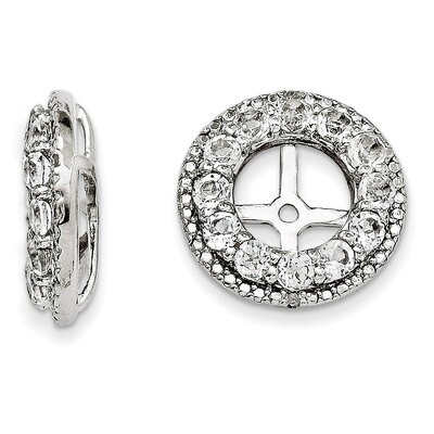 Diamond &amp; White Topaz Earring Jacket Sterling Silver Rhodium QJ123APR, MPN: QJ123APR, 191101384097