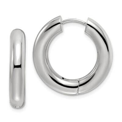 5mm Hinged Hoop Earrings Stainless Steel Polished SRE1503, MPN: SRE1503, 191101866456