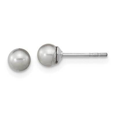 4-5mm Grey Round Fwc Pearl Post Earrings Sterling Silver Rhodium-Plated QE16330, MPN: QE16330, 1969…