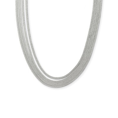 5-Strand Herringbone Chain with 2 inch Extender Necklace 17 Inch Sterling Silver QG3869-17, MPN: QG…