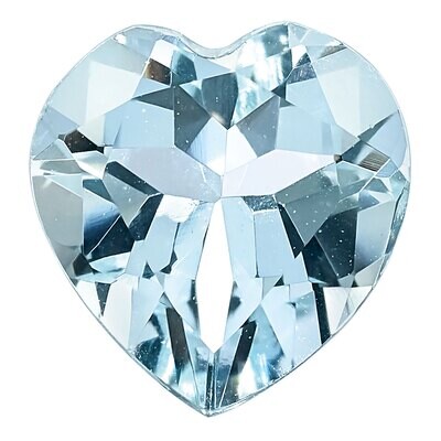 Aquamarine 6mm Heart Faceted AA Quality Gemstone AQ-0600-HTF-AA, MPN: AQ-0600-HTF-AA,