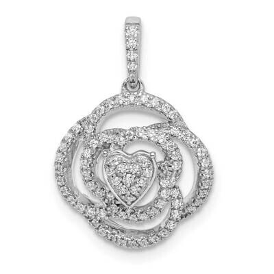 Floral Diamond Pendant 14k White Gold PM8513-025-WA, MPN: PM8513-025-WA,