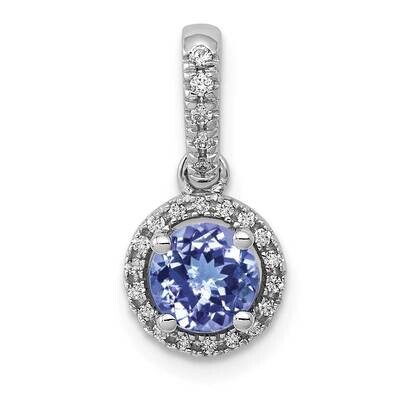 .69 Tanzanite &amp; Halo Diamond Pendant 14k White Gold PM5225-TZ-010-WA, MPN: PM5225-TZ-010-WA, 191101…