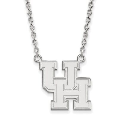 University of Houston Large Pendant with Chain Necklace 10k White Gold 1W012UHO-18, MPN: 1W012UHO-1…