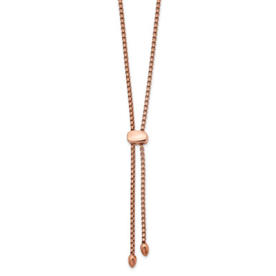 Fancy Rose IP-plated Adjustable up to 20.5 Inch Necklace Stainless Steel Polished SRN2564 by Chisel…