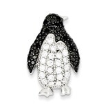 Black &amp; White Diamond Penguin Slide Sterling Silver QP2106, MPN: QP2106, 886774201870