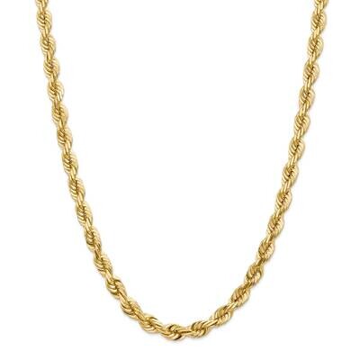 7mm Diamond-Cut Rope with Fancy Lobster Clasp Chain 26 Inch 14k Gold 050-26, MPN: 050-26, 883957165…