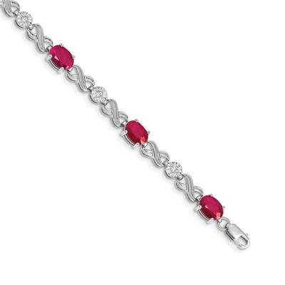 Ruby Bracelet 14k White Gold Diamond BM4490-RU-020-WA, MPN: BM4490-RU-020-WA, 883957253756