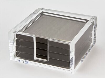 Tizo Lucite Coaster Set Silver HA110SLCO, MPN: HA110SLCO,