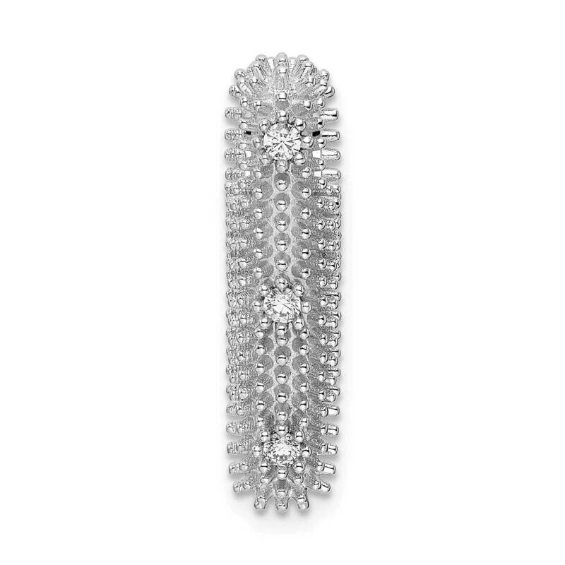 CZ Diamond Fancy Slide Sterling Silver Rhodium-Plated QP5565, MPN: QP5565,