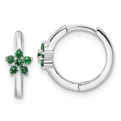 Green CZ Diamond Earrings Sterling Silver Rhodium-Plated Polished QE16515, MPN: QE16515, 1969041666…