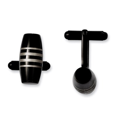 Black IP-plated Cufflinks - Stainless Steel SRC217 by Chisel, MPN: SRC217, 886774621432