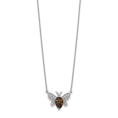 Gemstone Bee Necklace 14k White Gold Diamond PM3759-SQ-025-WA, MPN: PM3759-SQ-025-WA, 883957488691