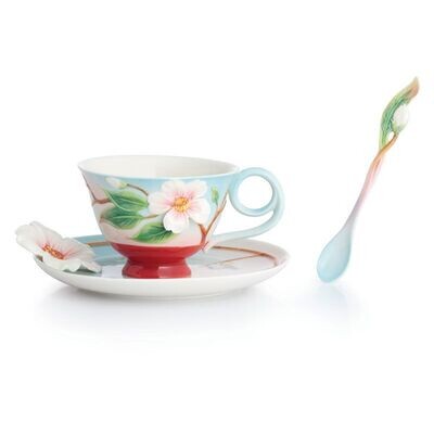 Franz Porcelain Everlasting Love Camellia Cup Saucer Spoon Set FZ02869, MPN: FZ02869,