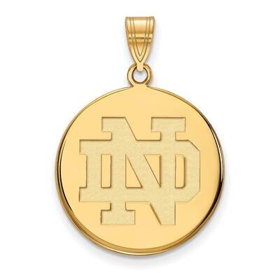 University of Notre Dame Large Disc Pendant 14k Yellow Gold 4Y039UND, MPN: 4Y039UND, 191101130946