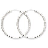 2mm Diamond-cut Endless Hoop Earrings 14k White Gold XY1203, MPN: XY1203, 883957299884