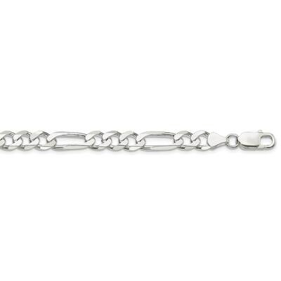 7.5mm Figaro Chain 22 Inch Sterling Silver QFG200-22, MPN: QFG200-22,