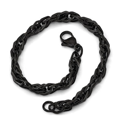 Polished Black IP-plated Bracelet - Stainless Steel SRB1964-9 by Chisel, MPN: SRB1964-9, 1911016038…