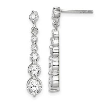 Journey Post Dangle Earrings Sterling Silver CZ Diamond QE14617, MPN: QE14617, 883957965185