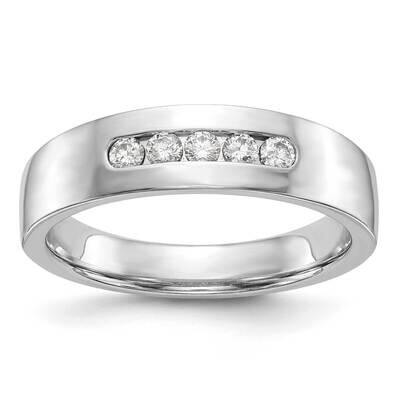 5-Stone Diamond Men&#39;s Channel Band 14k White Gold RM3457B-025-WAA, MPN: RM3457B-025-WAA, 1969041485…
