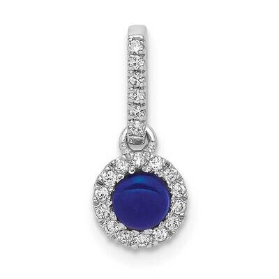 Cabochon .47 Sapphire Halo Pendant 14k White Gold Diamond PM4031-SA-009-WA, MPN: PM4031-SA-009-WA, …