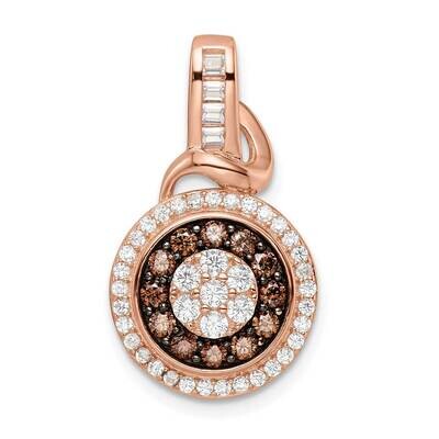 Black Rhodium-Plated CZ Diamond Fancy Pendant Sterling Silver Rose-Tone QP5605, MPN: QP5605,