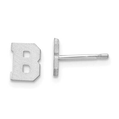 Initial Letter B Post Earrings 10k White Gold Brushed 10XNE45W/B, MPN: 10XNE45W/B,