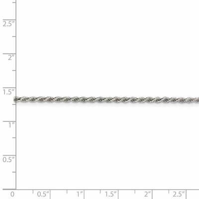 30 Inch Rhodium-plated 1.85mm Diamond-cut Rope Chain Sterling Silver QDC030R-30, MPN: QDC030R-30, 8…