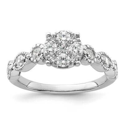 Si1/Si2, G H I, Cluster Ring 14k White Gold Lab Grown Diamond RM8826E-075-WLG, MPN: RM8826E-075-WLG…
