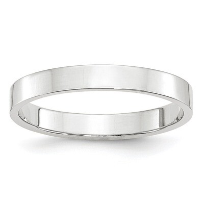 3mm Lightweight Flat Band 10k White Gold WFLL030 Engravable, MPN: WFLL030, 886774464923