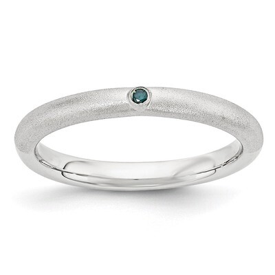 Blue Diamond Ring Sterling Silver QSK1870, MPN: QSK1870, 886774377278