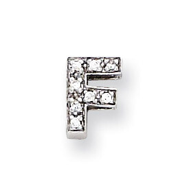 CZ Initial F Slide Sterling Silver QC4215F