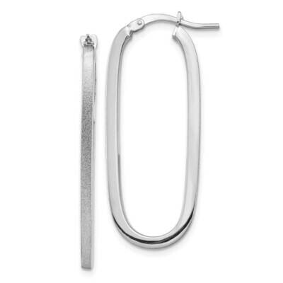 2mm Oval Hoop Earrings 14k White Gold Polished TF1390W, MPN: TF1390W, 191101986925