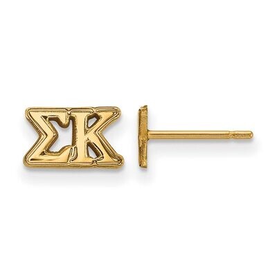 Sigma Kappa Extra Small Post Earrings Gold-plated Silver GP005SKP, MPN: GP005SKP, 886774901350