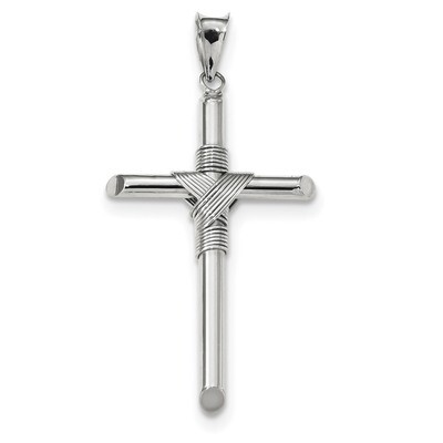 Polished Tube Cross Pendant 14k white Gold K6198, MPN: K6198, 883957182162