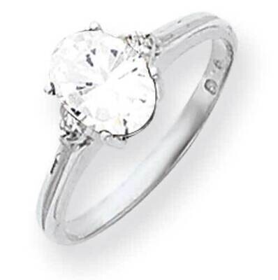 8x6mm Oval Cubic ZirconiDiamond Ring 14k White Gold Y4600CZ_AA, MPN: Y4600CZ_AA, 883957472461