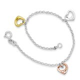 7.5 Inch Flash Gold-plated Heart Bracelet Sterling Silver Polished QG3261-7.5, MPN: QG3261-7.5, 191…