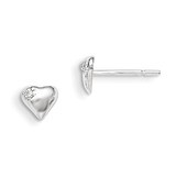 Heart with Cubic Zirconia Post Earrings Sterling Silver QE8621, MPN: QE8621, 883957545325