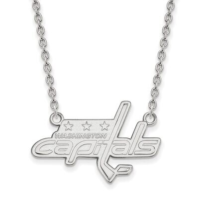 Washington Capitals Large Pendant with Chain Necklace 10k White Gold 1W013CAP-18, MPN: 1W013CAP-18,…