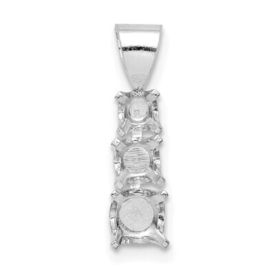 Round 3-Stone 1.00ct. Pendant Setting 14k White Gold WG952, MPN: WG952,